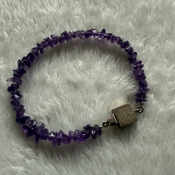 Jewelry - Amethyst Chip Bracelet with Sterling Friends Clasp